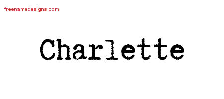Typewriter Name Tattoo Designs Charlette Free Download