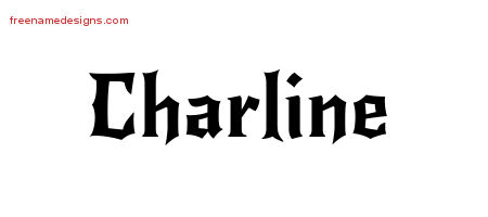 Gothic Name Tattoo Designs Charline Free Graphic