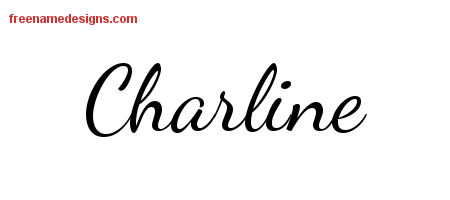 Lively Script Name Tattoo Designs Charline Free Printout