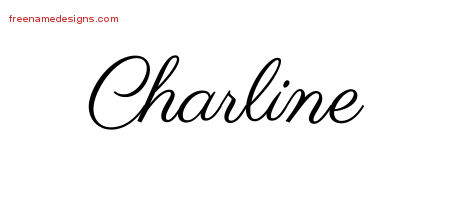 Classic Name Tattoo Designs Charline Graphic Download