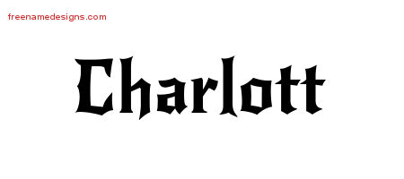 Gothic Name Tattoo Designs Charlott Free Graphic