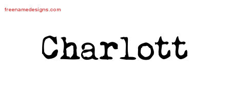 Vintage Writer Name Tattoo Designs Charlott Free Lettering