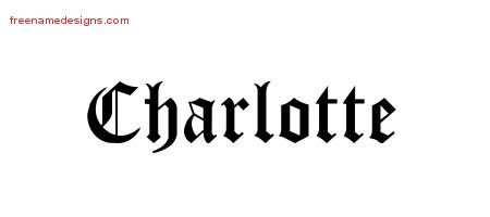 Blackletter Name Tattoo Designs Charlotte Graphic Download