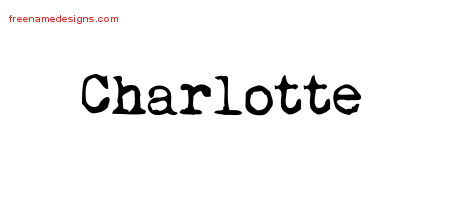 Vintage Writer Name Tattoo Designs Charlotte Free Lettering