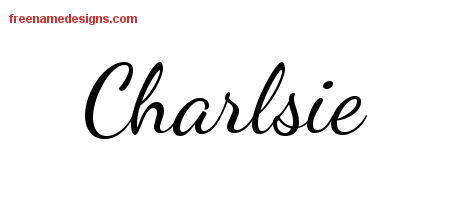 Lively Script Name Tattoo Designs Charlsie Free Printout