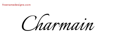 Calligraphic Name Tattoo Designs Charmain Download Free