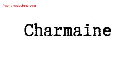 Typewriter Name Tattoo Designs Charmaine Free Download