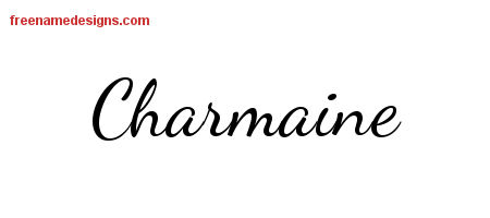 Lively Script Name Tattoo Designs Charmaine Free Printout