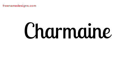 Handwritten Name Tattoo Designs Charmaine Free Download