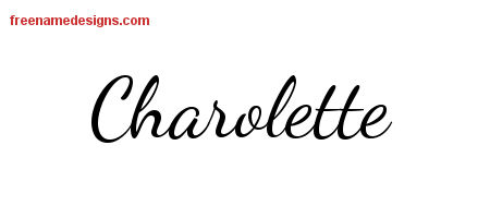 Lively Script Name Tattoo Designs Charolette Free Printout