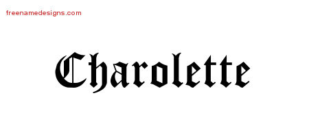 Blackletter Name Tattoo Designs Charolette Graphic Download