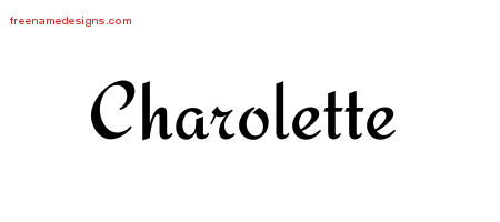 Calligraphic Stylish Name Tattoo Designs Charolette Download Free