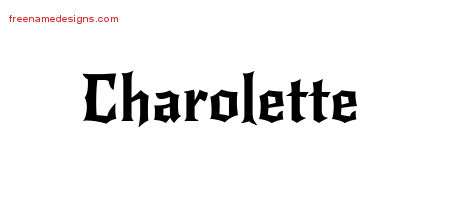 Gothic Name Tattoo Designs Charolette Free Graphic