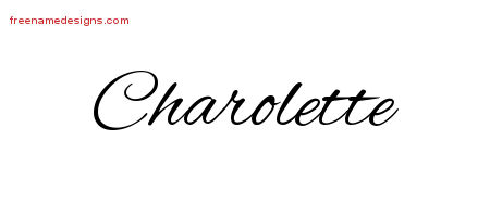 Cursive Name Tattoo Designs Charolette Download Free