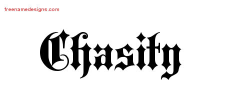 Old English Name Tattoo Designs Chasity Free