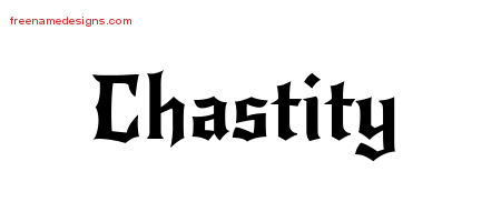 Gothic Name Tattoo Designs Chastity Free Graphic