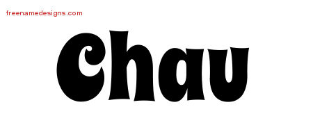 Groovy Name Tattoo Designs Chau Free Lettering