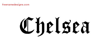 Blackletter Name Tattoo Designs Chelsea Graphic Download