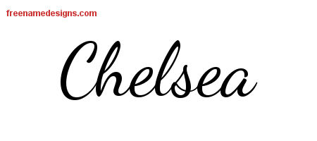 Lively Script Name Tattoo Designs Chelsea Free Printout