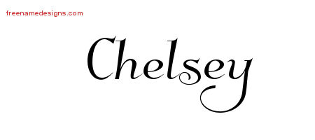 Elegant Name Tattoo Designs Chelsey Free Graphic