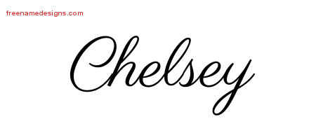 Classic Name Tattoo Designs Chelsey Graphic Download