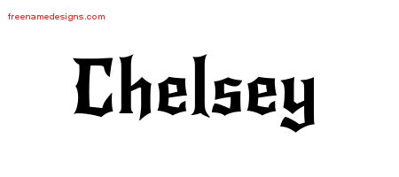 Gothic Name Tattoo Designs Chelsey Free Graphic