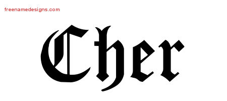Blackletter Name Tattoo Designs Cher Graphic Download