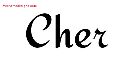 Calligraphic Stylish Name Tattoo Designs Cher Download Free