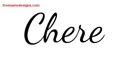 Lively Script Name Tattoo Designs Chere Free Printout