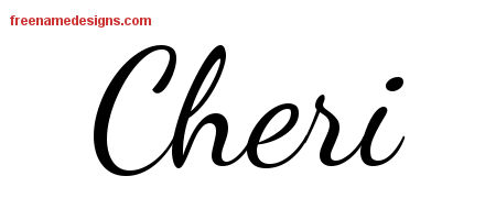 Lively Script Name Tattoo Designs Cheri Free Printout