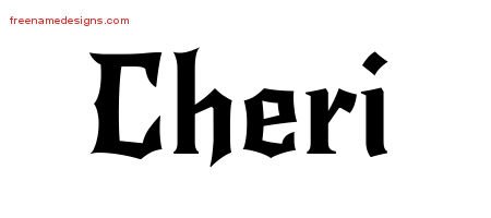 Gothic Name Tattoo Designs Cheri Free Graphic