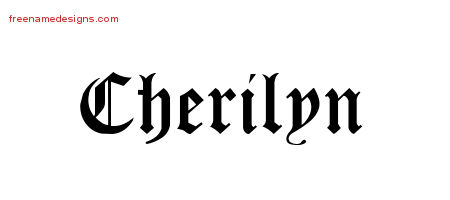 Blackletter Name Tattoo Designs Cherilyn Graphic Download