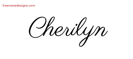 Classic Name Tattoo Designs Cherilyn Graphic Download