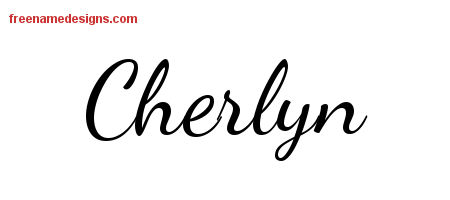 Lively Script Name Tattoo Designs Cherlyn Free Printout