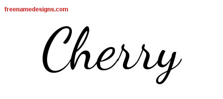Lively Script Name Tattoo Designs Cherry Free Printout
