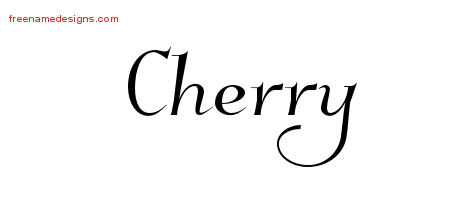 Elegant Name Tattoo Designs Cherry Free Graphic