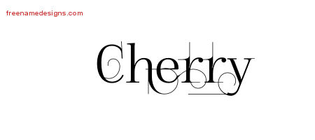 Decorated Name Tattoo Designs Cherry Free