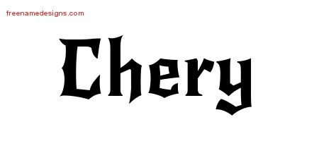 Gothic Name Tattoo Designs Chery Free Graphic