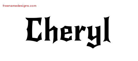 Gothic Name Tattoo Designs Cheryl Free Graphic