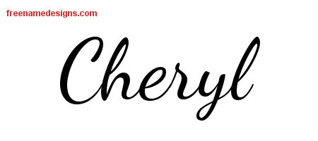 Lively Script Name Tattoo Designs Cheryl Free Printout