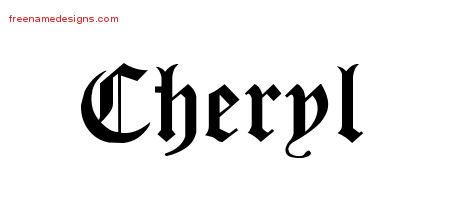 Blackletter Name Tattoo Designs Cheryl Graphic Download