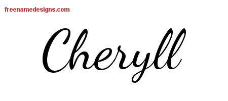 Lively Script Name Tattoo Designs Cheryll Free Printout