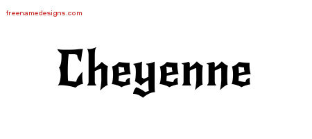 Gothic Name Tattoo Designs Cheyenne Free Graphic