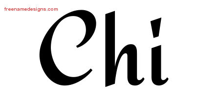 Calligraphic Stylish Name Tattoo Designs Chi Free Graphic