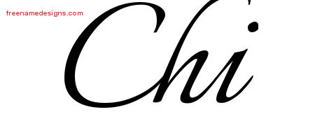 Calligraphic Name Tattoo Designs Chi Free Graphic