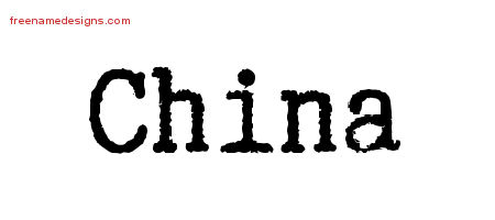 Typewriter Name Tattoo Designs China Free Download