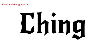 Gothic Name Tattoo Designs Ching Free Graphic