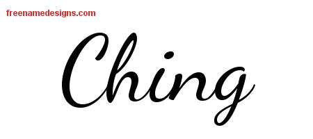 Lively Script Name Tattoo Designs Ching Free Printout