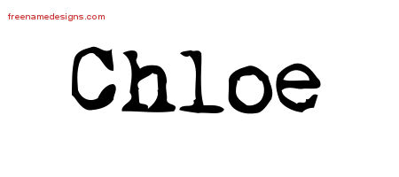 Vintage Writer Name Tattoo Designs Chloe Free Lettering
