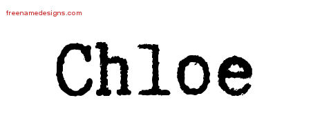 Typewriter Name Tattoo Designs Chloe Free Download